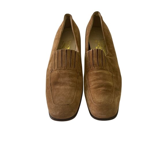Ferragamo Women's Salvatore Suede Fringe Loafers Shoes Brown Size 8 1/2 A - Picture 1 of 7